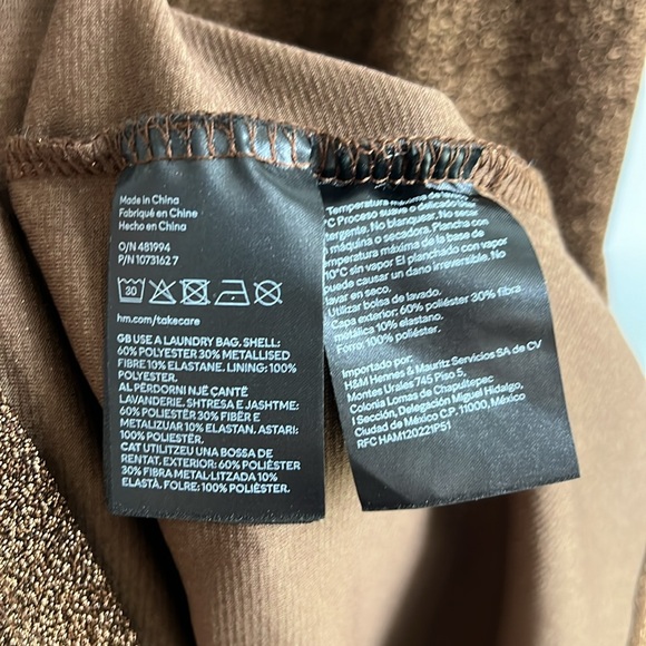 H&M Jersey Slip Dress brown copper metallic - Picture 6 of 9